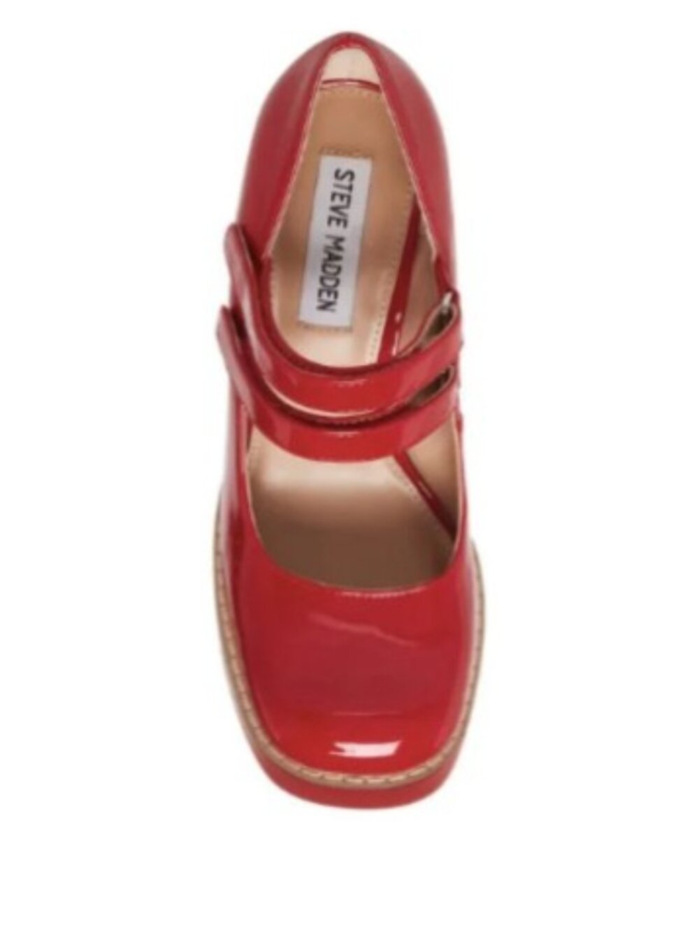 Red Patent Women's Red Platform Heels Mary Jane Cherry Vegan - Picture 8 of 8
